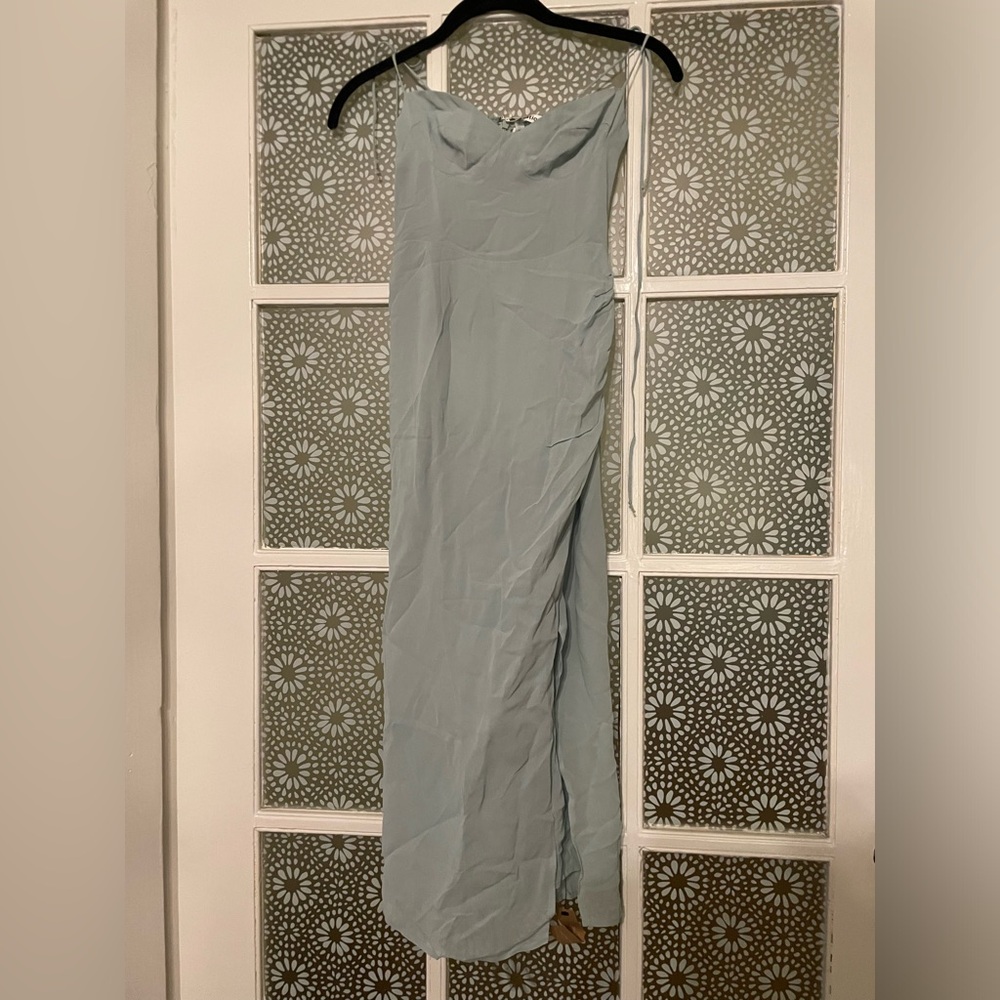 Reformation sky blue wrap dress